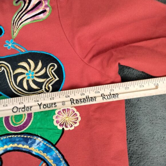 Indigo Moon Embellished Jacket Womens Medium 12-14 Toggles BOHO CHIC Embroidery - Picture 6 of 12